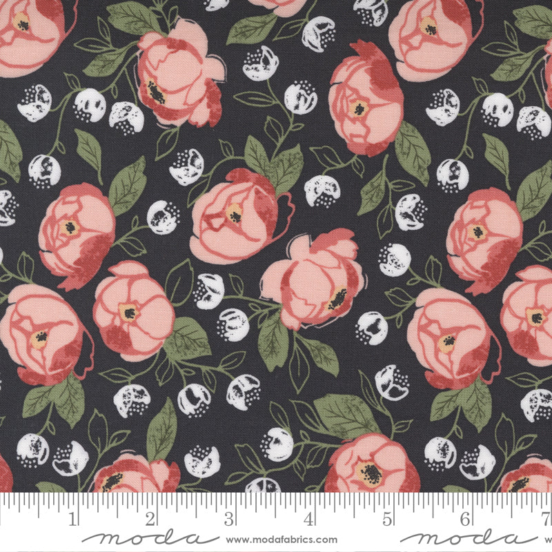 Country Rose Charcoal Lg Floral
