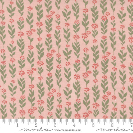 Country Rose Pale Pink Flower Stripe