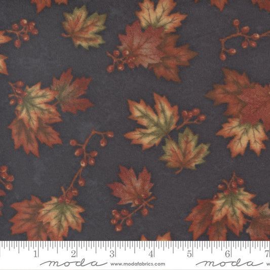 Fall Melody Flannel Black Med. Leaf