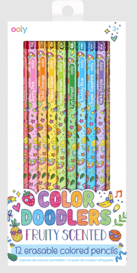 Color Doodlers Fruity Scented 12 Erasable Colored Pencils