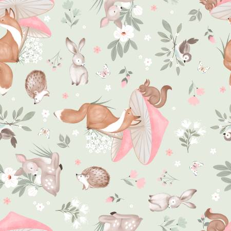 Green Sweet Forest Tales Minky 60"