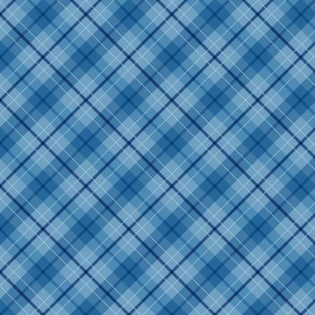 Lakefront Blue Diagonal Plaid