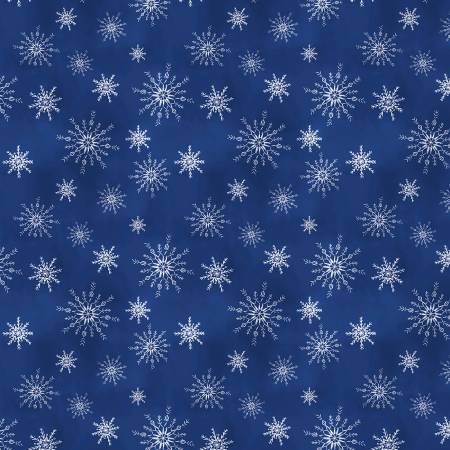 Let it Snow-man! Snowflakes All Over Dark Blue