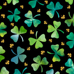Irish Charm SHAMROCKS BLACK