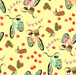 HAPPY CAMPERS - BIKES on Yellow