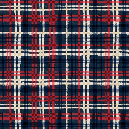 Stars of Valor Navy Plaid All Over Patriotic