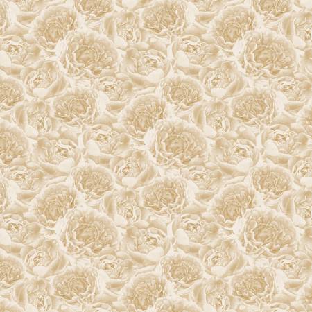 Crimson Blooms Cream Tonal Florals