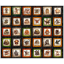 A HAUNTING WE WILL GO - HALLOWEEN MONSTER PICTURE PATCHES per panel