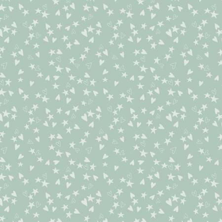 Safari Lullaby Green Heart & Stars