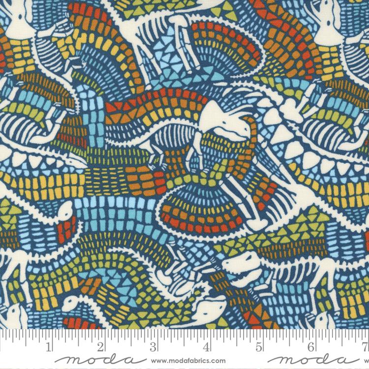 Stomp Stomp Roar Teal Tiles 20822 16 Moda #1