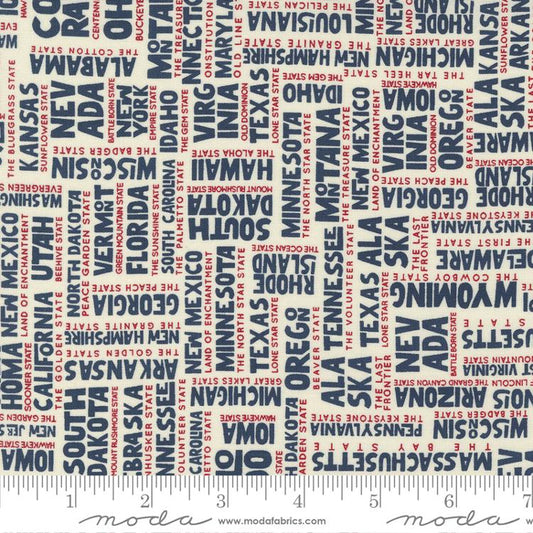 Stateside States Vanilla Navy 55610 33 Moda #1