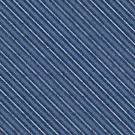 Lake Retreat Navy Diagonal Stripe
