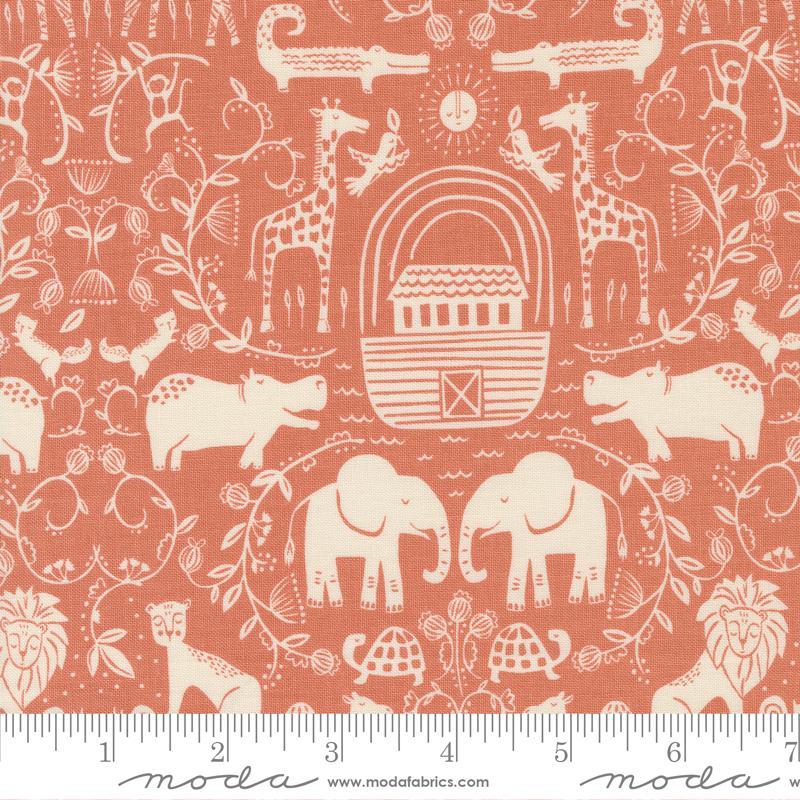 Noahs Ark Two By Two Coral 20871 16 Moda #1