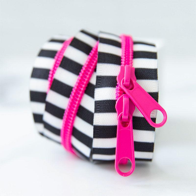 Black & White 30" Zipper Pink SSCZ01 Stitch Supply#1