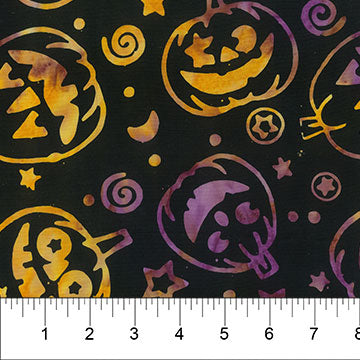 Midnight Magic Black JACK O LANTERNS Batik