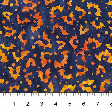 Midnight Magic Deep Violet LOTS OF BATS Batik
