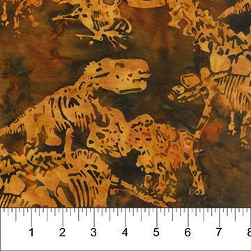 Dinosaurs Batik Fossilized Brown