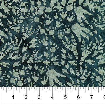 Dinosaurs Batik Footprints Indigo