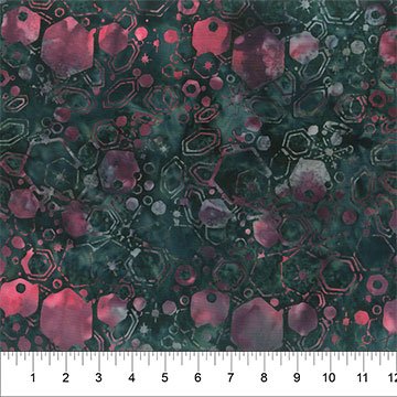 Quilting is my Voice Batik Hexy Burst Dk Green