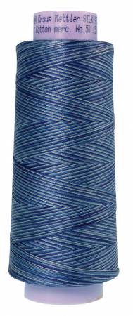 Silk Finish Variegated 50wt Cotton Thread 1500yd/1372M Evening Blue
