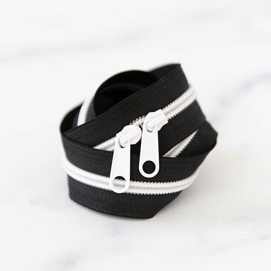 30" Zipper Black and White SSCZ31 Stitch Supply#1