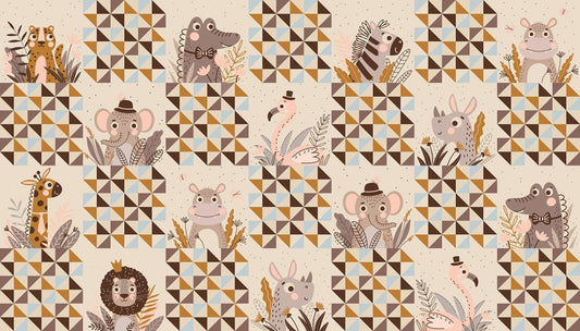 Wildly Cute Safari Panel Multi 39088 11 Moda #1