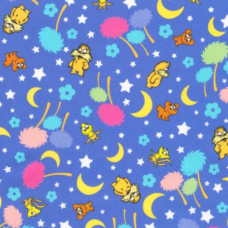 Little Seuss  Stars Flowers Moons Lorax Periwinkle