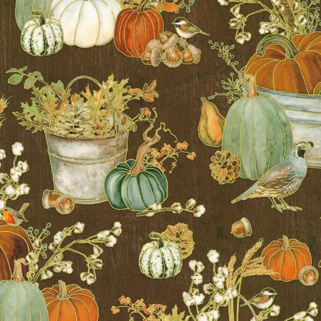 Warm Welcome Pumpkins Walnut