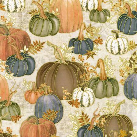 Hello Fall Linen Pumpkins Fall Leaves