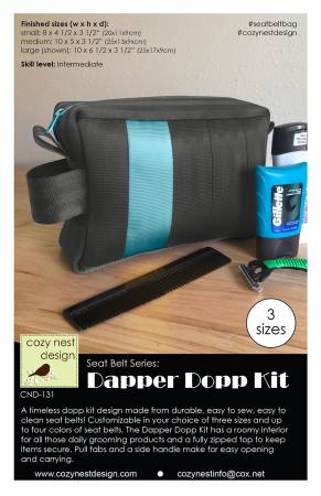 The Dapper Dopp Seat Belt Kit in Dark Grey & Steel Blue