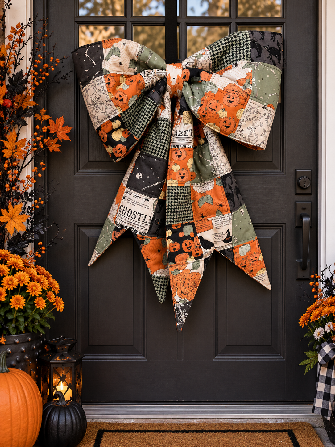The Big Giant Quilted Bow Halloween Kit Approx 20" x 26"