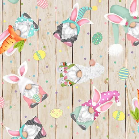 Pastel Hopping Gnomes Digital Cuddle 60"