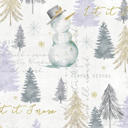 White Let It Snow Digital Cuddle 60"