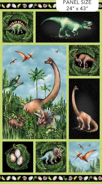 Paleo Tales Panel Black Multi 24" x 43"