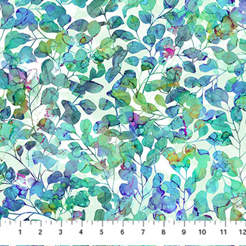 Leaves White Teal