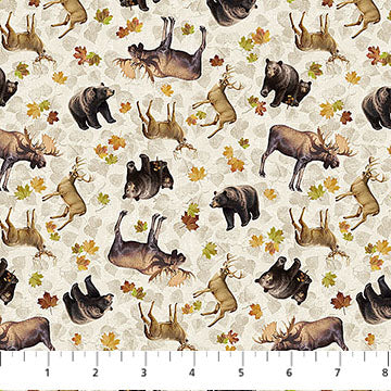 Naturescaes Wilderness Tossed Animals Beige