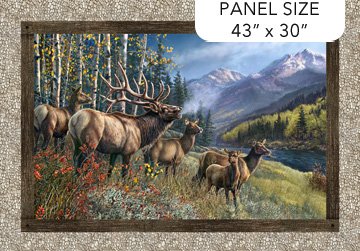 Timber Trail Elk Panel Approx. 43" x 30"