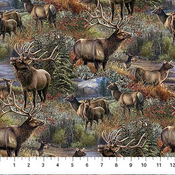 Timber Trail Green Elk Scene