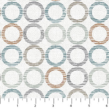 Circles Gray Rust Flannel