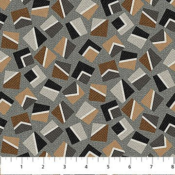 Haberdashery Flannel Lg Block Toss Grey