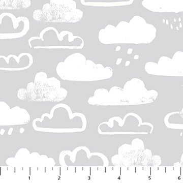 Lucky Day Flannel Gray Clouds
