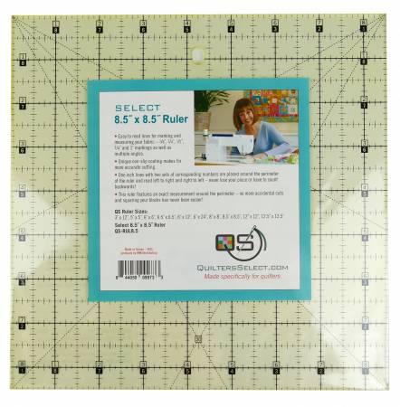 Quilter's Select Non-Slip Ruler 8-1/2in x 8-1/2in