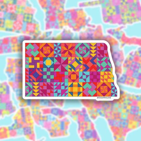 North Dakota State Quilt Stickers