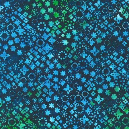 Retro Rainbow Floral Ocean Batik
