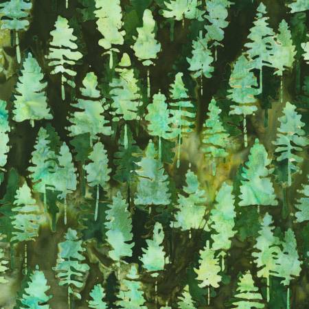 Woodland Wonders Batik Trees Green