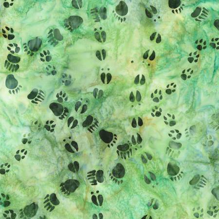 Woodland Wonders Batik Paw Prints Meadow