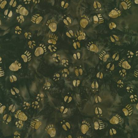 Woodland Wonders Batik Paw Prints Grizzly