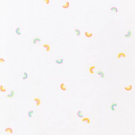 Cozy Cotton Rainbow White Flannel