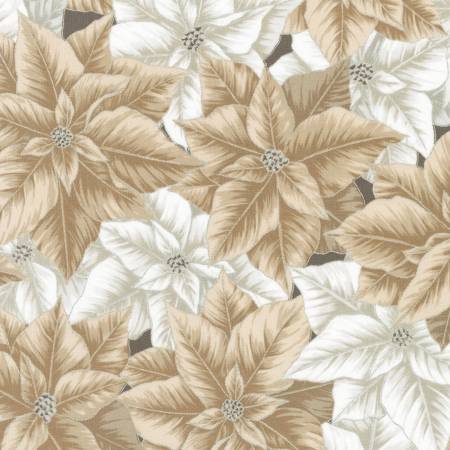 Holiday Flourish Lg Poinsettias Blanc w/Metallic