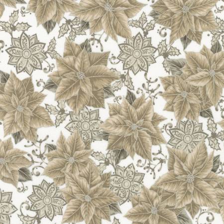 Holiday Flourish Poinsettias Blanc w/Metallic
